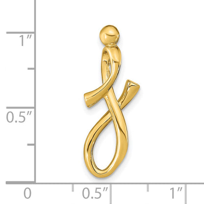 14k Yellow Gold Polished Letter J Initial Slide