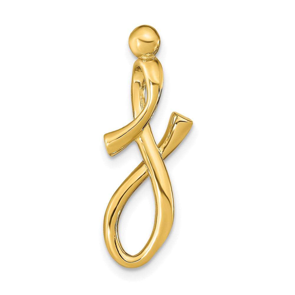 14k Yellow Gold Polished Letter J Initial Slide