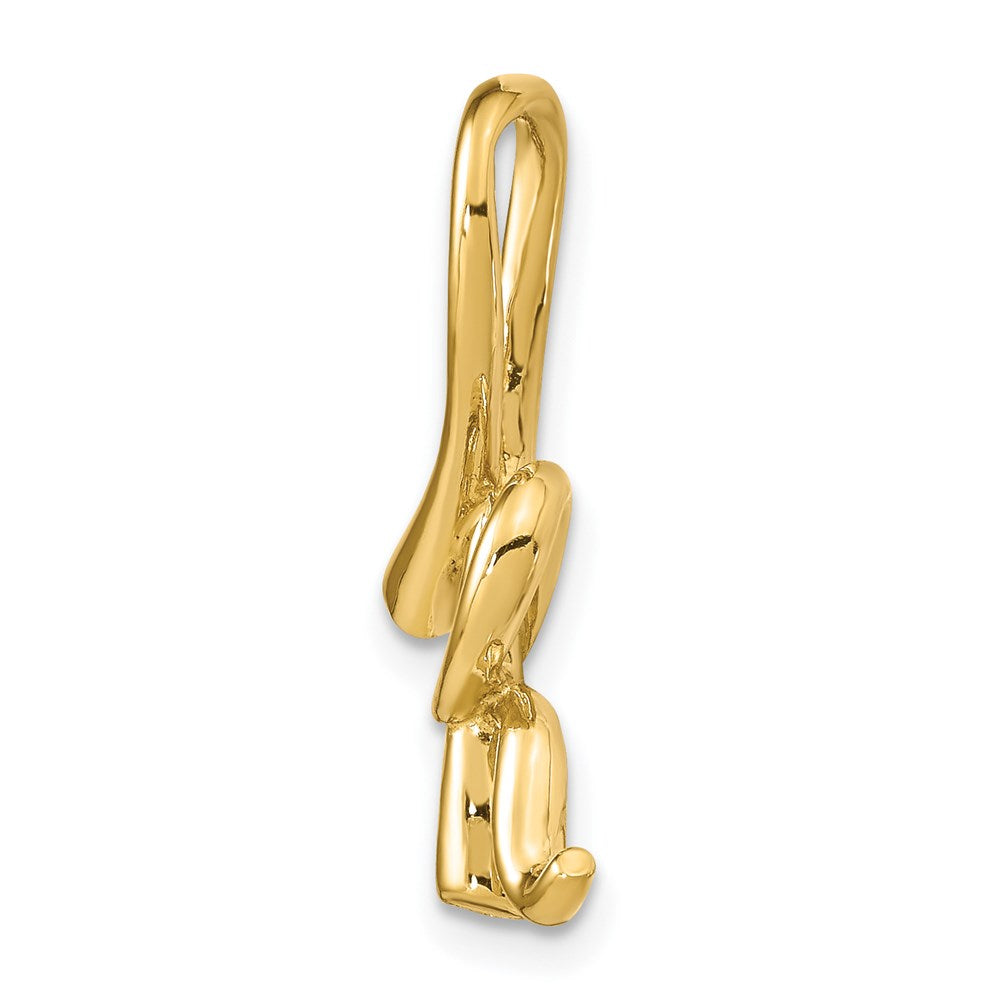 14k Yellow Gold Polished Letter K Initial Slide