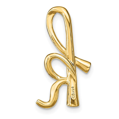 14k Yellow Gold Polished Letter K Initial Slide