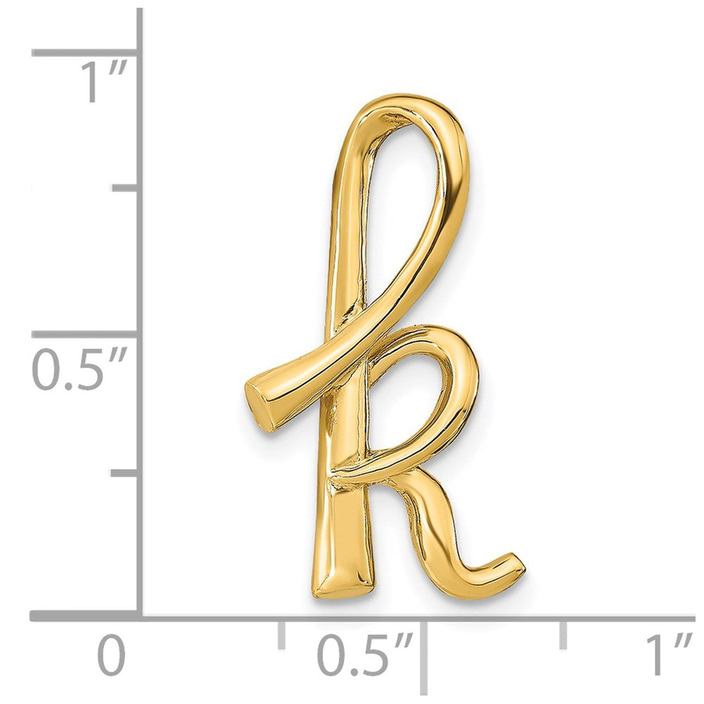 14k Yellow Gold Polished Letter K Initial Slide