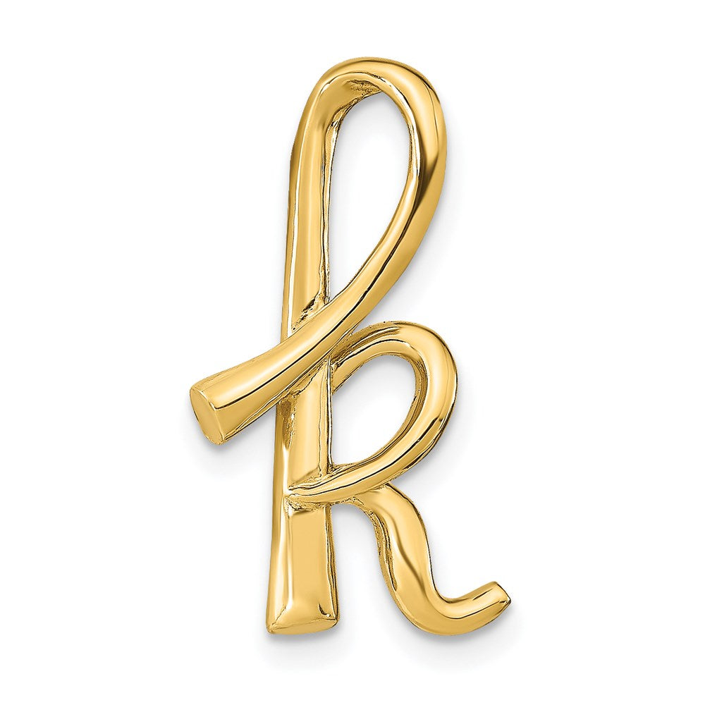 14k Yellow Gold Polished Letter K Initial Slide
