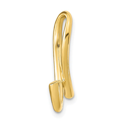 14k Yellow Gold Polished Letter L Initial Slide
