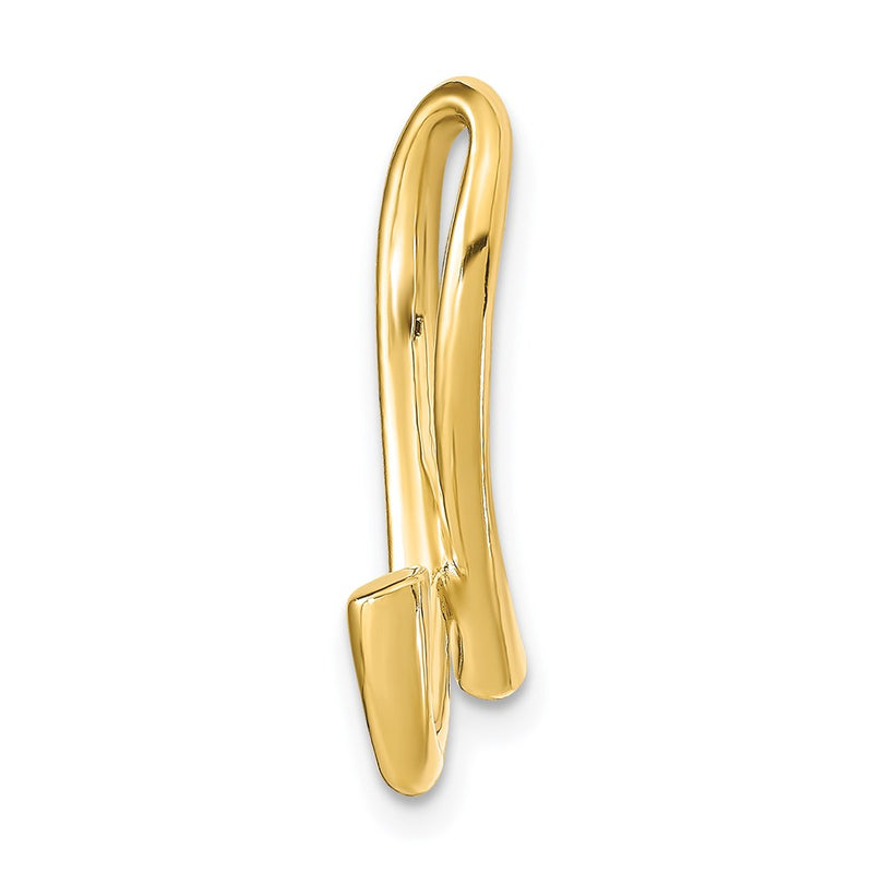 14k Yellow Gold Polished Letter L Initial Slide