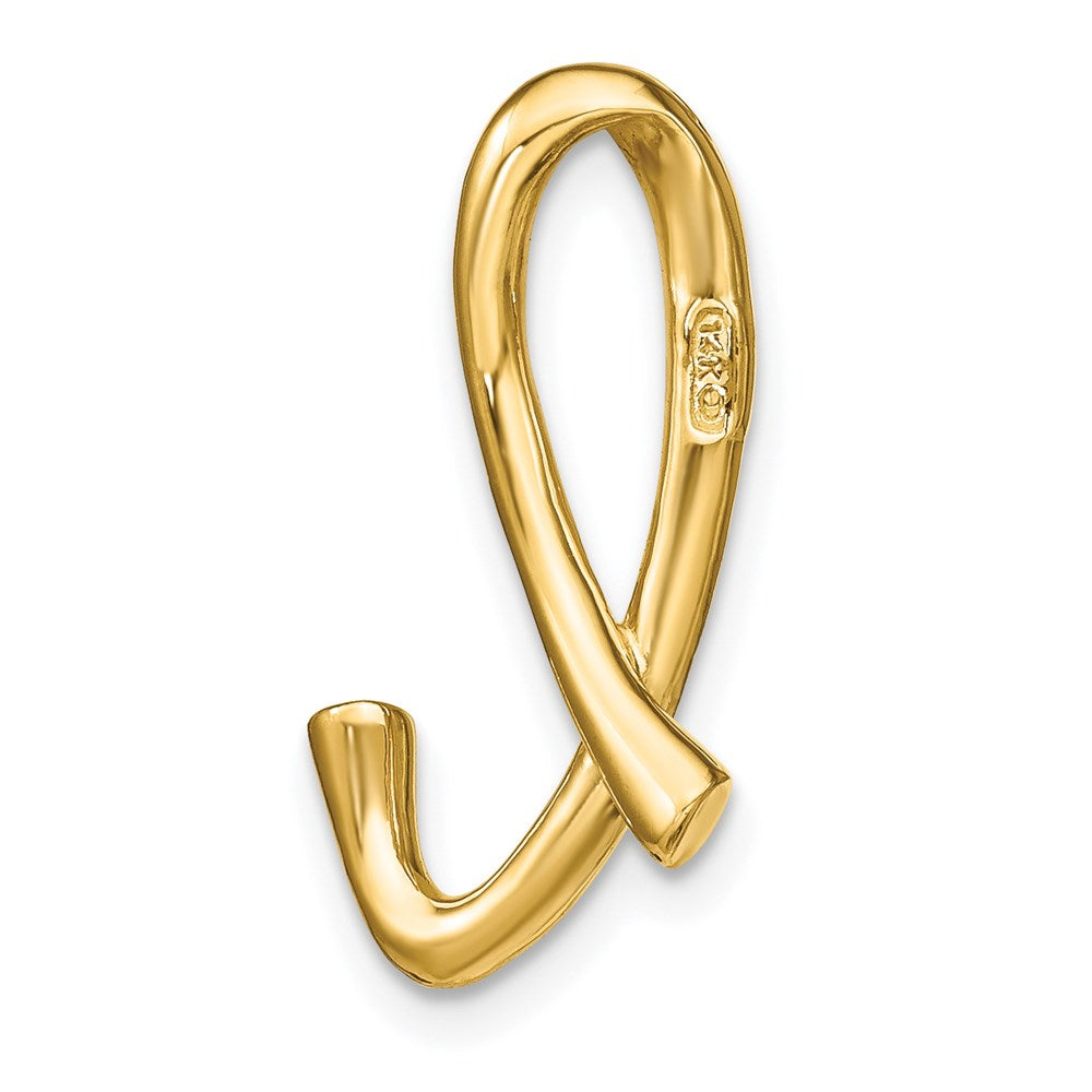 14k Yellow Gold Polished Letter L Initial Slide