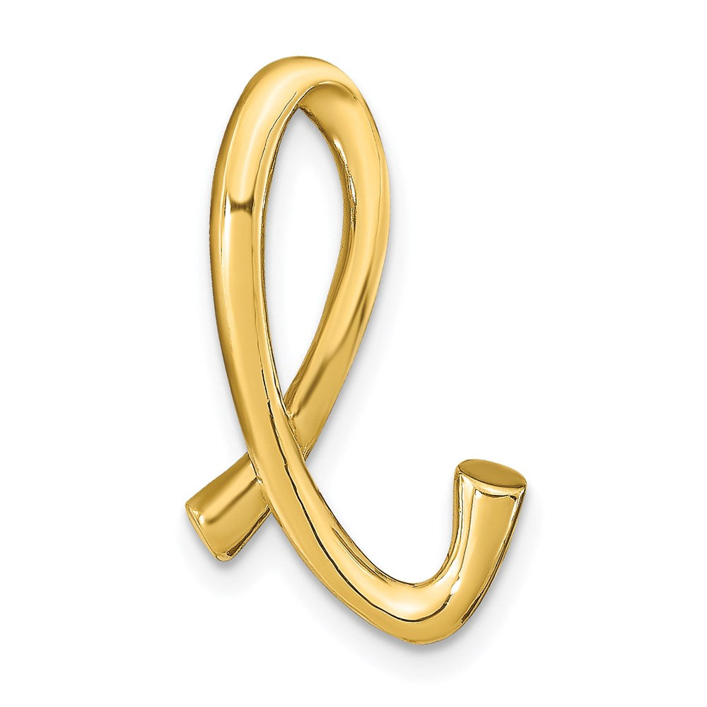 14k Yellow Gold Polished Letter L Initial Slide