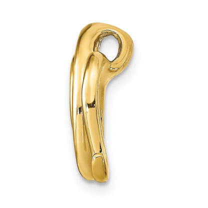 14k Yellow Gold Polished Letter M Initial Slide