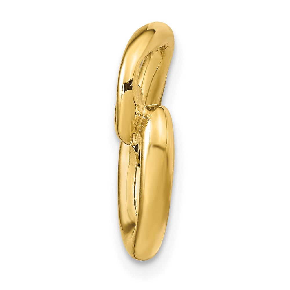 14k Yellow Gold Polished Letter O Initial Slide