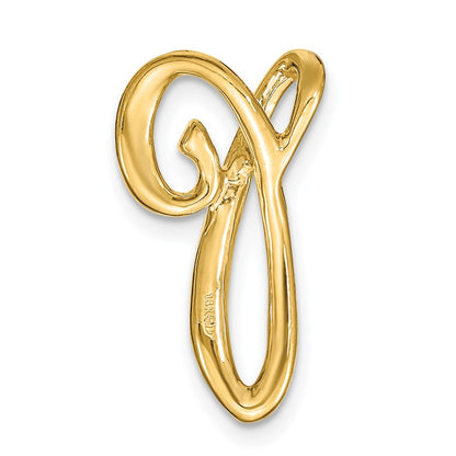 14k Yellow Gold Polished Letter P Initial Slide