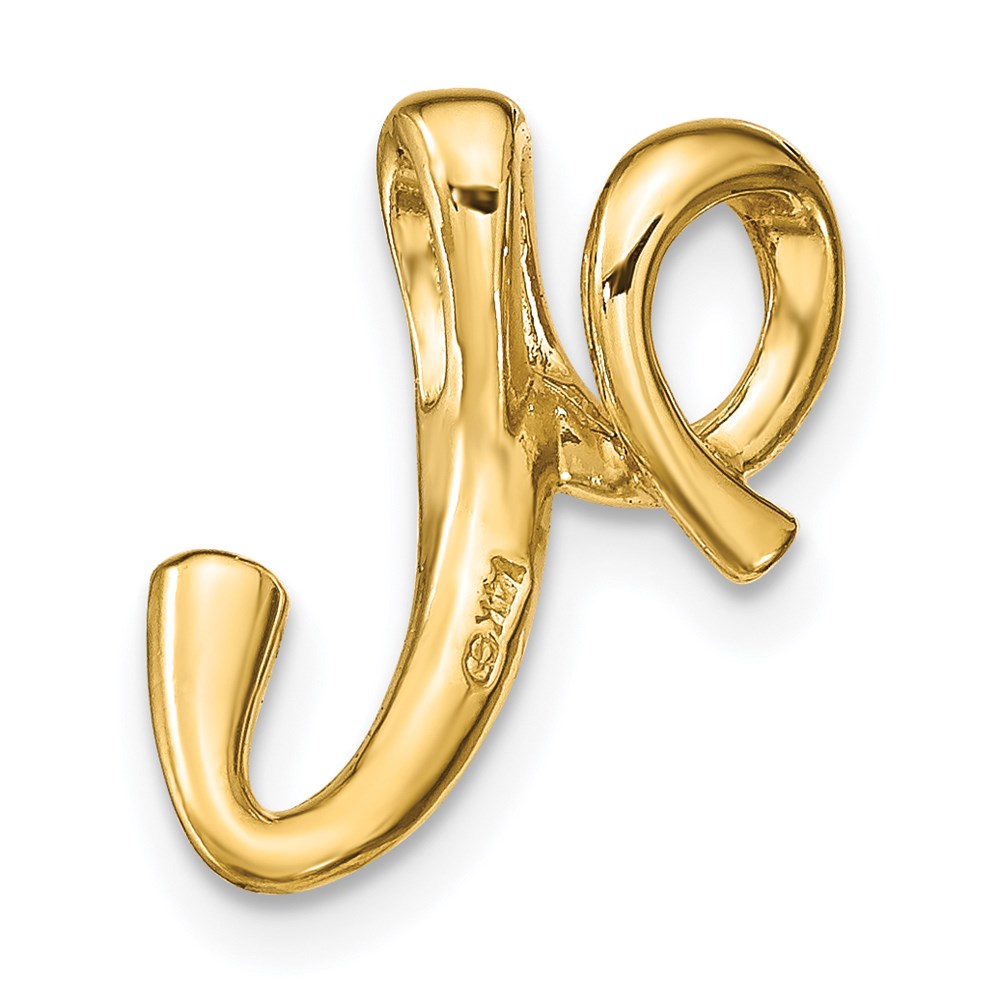 14k Yellow Gold Polished Letter R Initial Slide