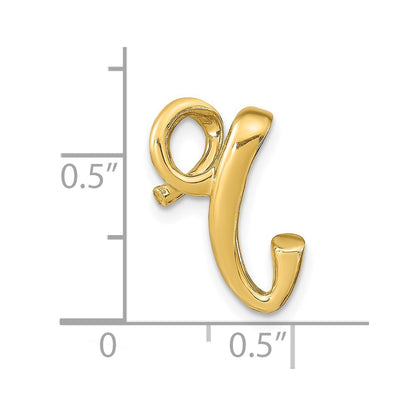 14k Yellow Gold Polished Letter R Initial Slide