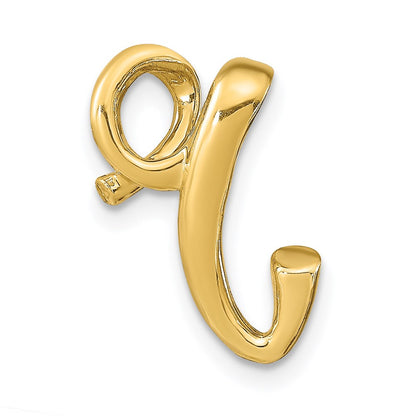 14k Yellow Gold Polished Letter R Initial Slide