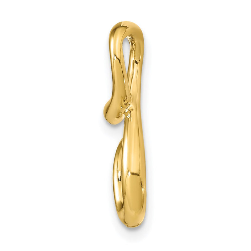 14k Yellow Gold Polished Letter S Initial Slide