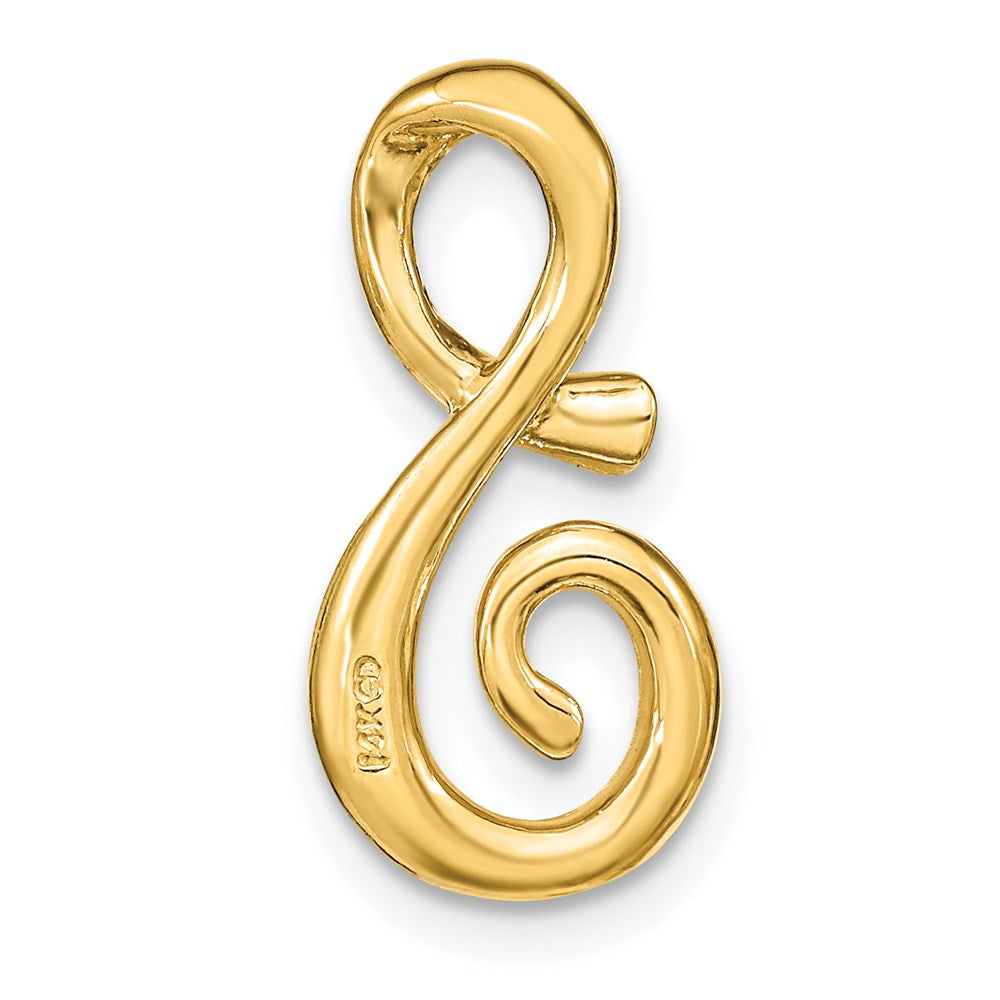 14k Yellow Gold Polished Letter S Initial Slide