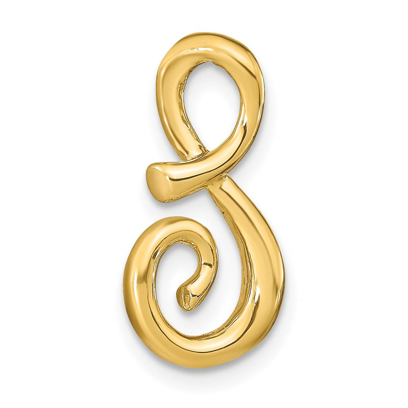 14k Yellow Gold Polished Letter S Initial Slide