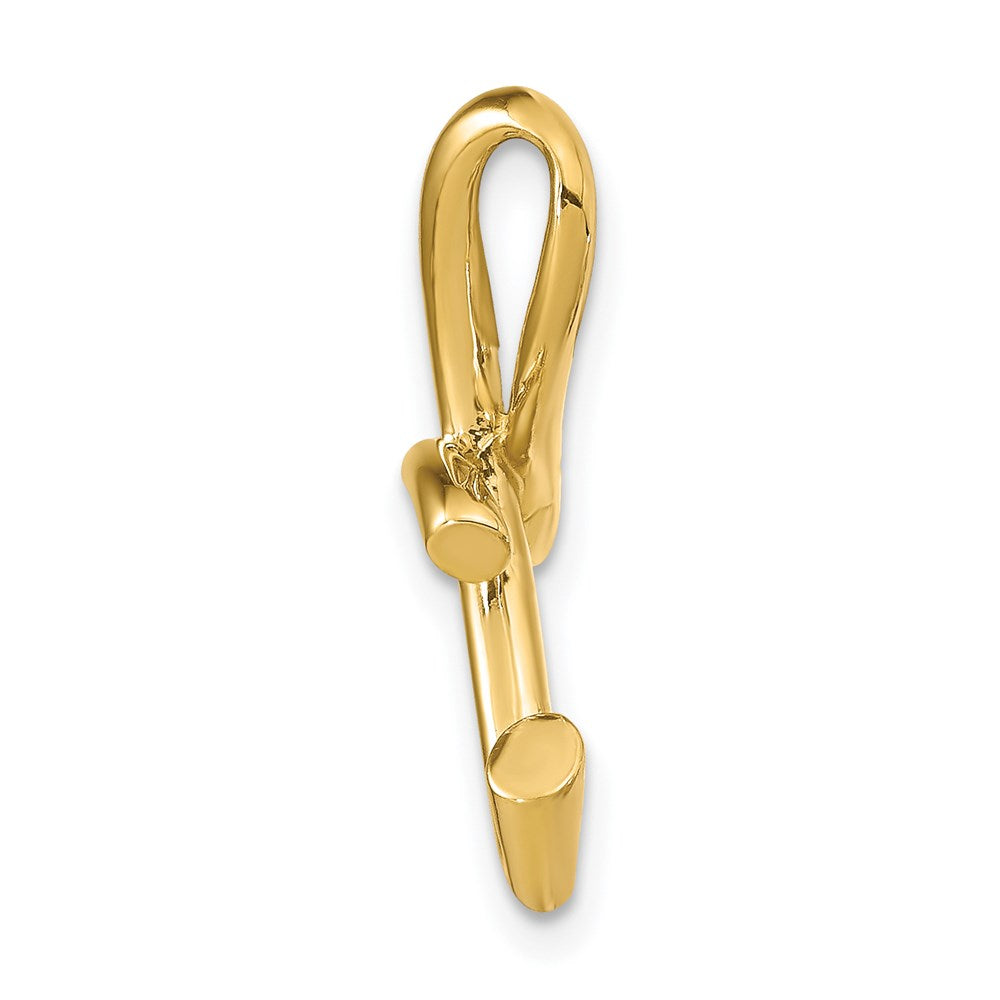 14k Yellow Gold Polished Letter T Initial Slide