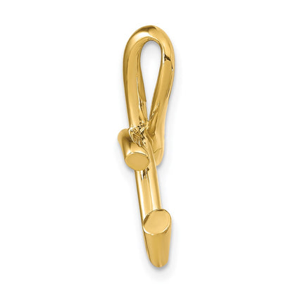 14k Yellow Gold Polished Letter T Initial Slide
