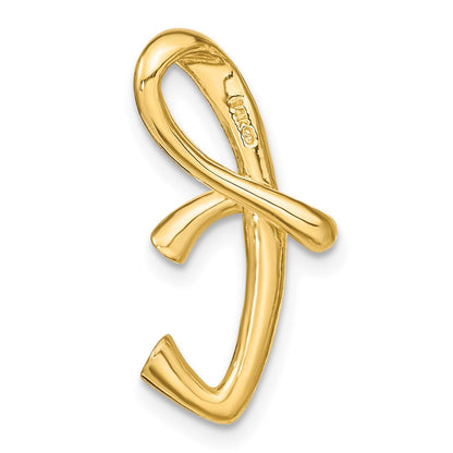 14k Yellow Gold Polished Letter T Initial Slide