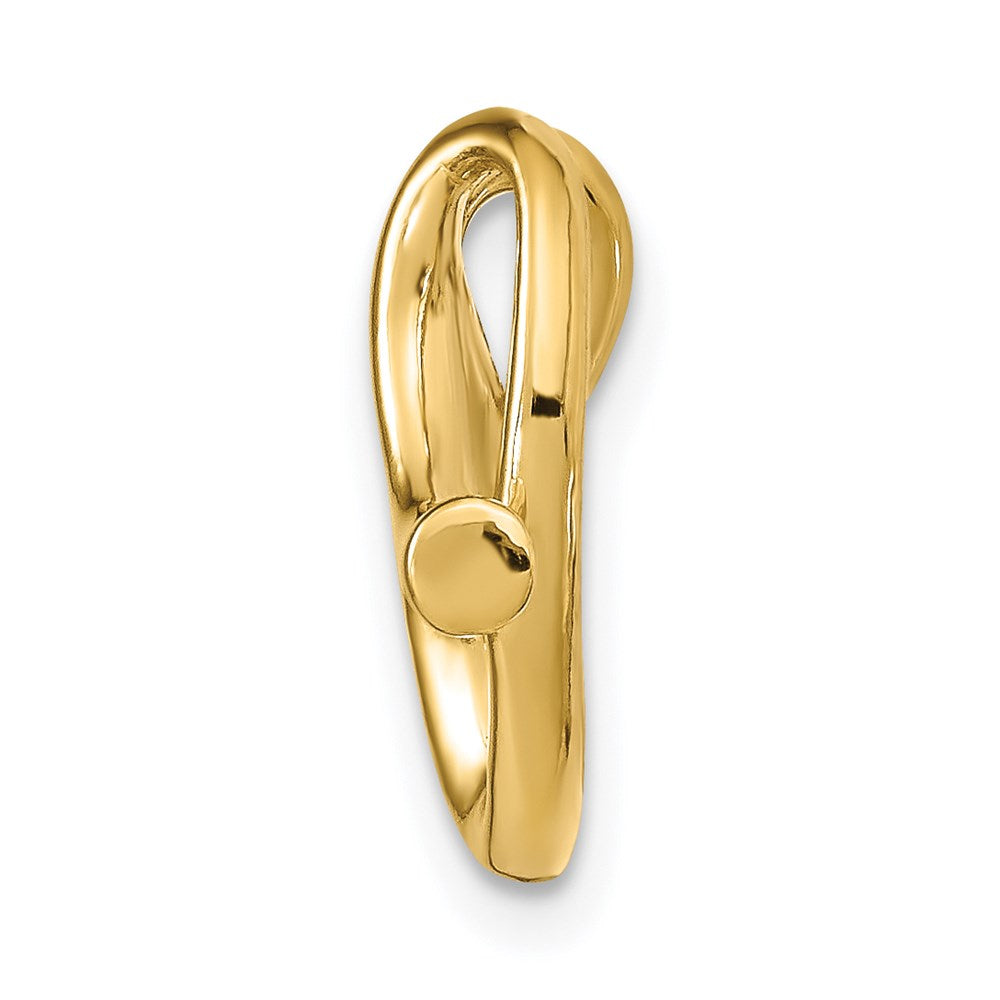14k Yellow Gold Polished Letter V Initial Slide