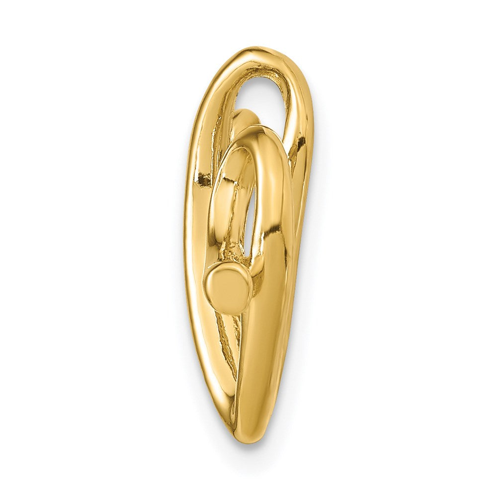 14k Yellow Gold Polished Letter W Initial Slide