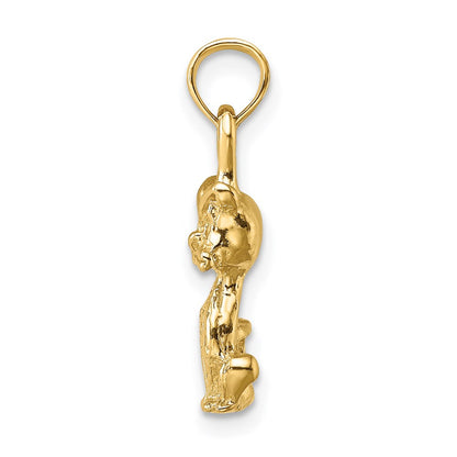 14k Yellow Gold 3-D Mini Sitting Cat Charm