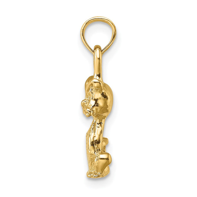 14k Yellow Gold 3-D Mini Sitting Cat Charm