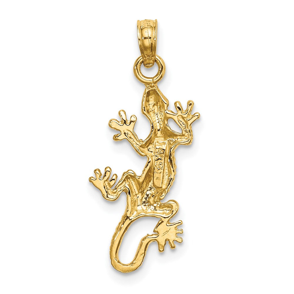 14k Yellow Gold 2-D Lizard Charm