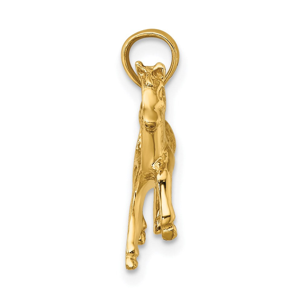 14k Yellow Gold Galloping Horse Charm