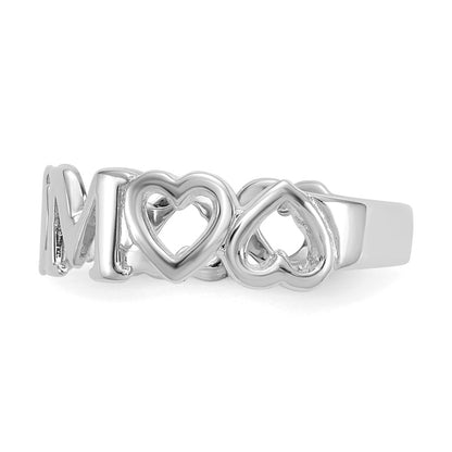 14k White Gold Mom Heart Ring