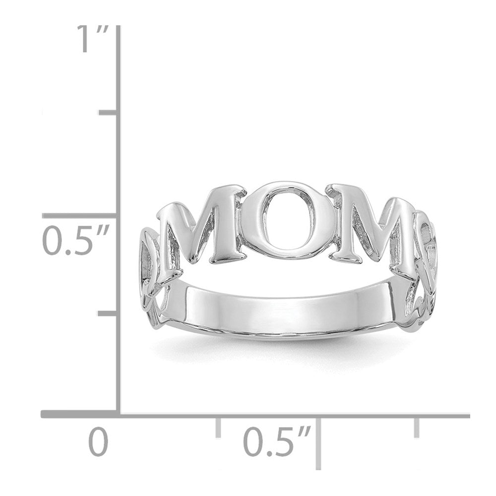 14k White Gold Mom Heart Ring