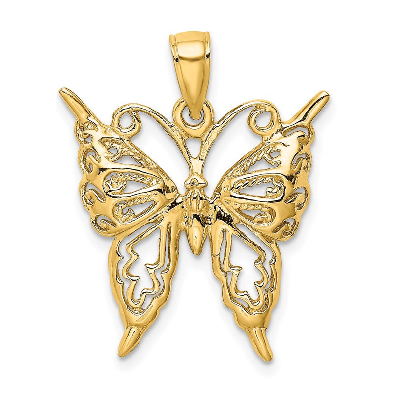 14k Yellow Gold Cut-Out Butterfly Charm