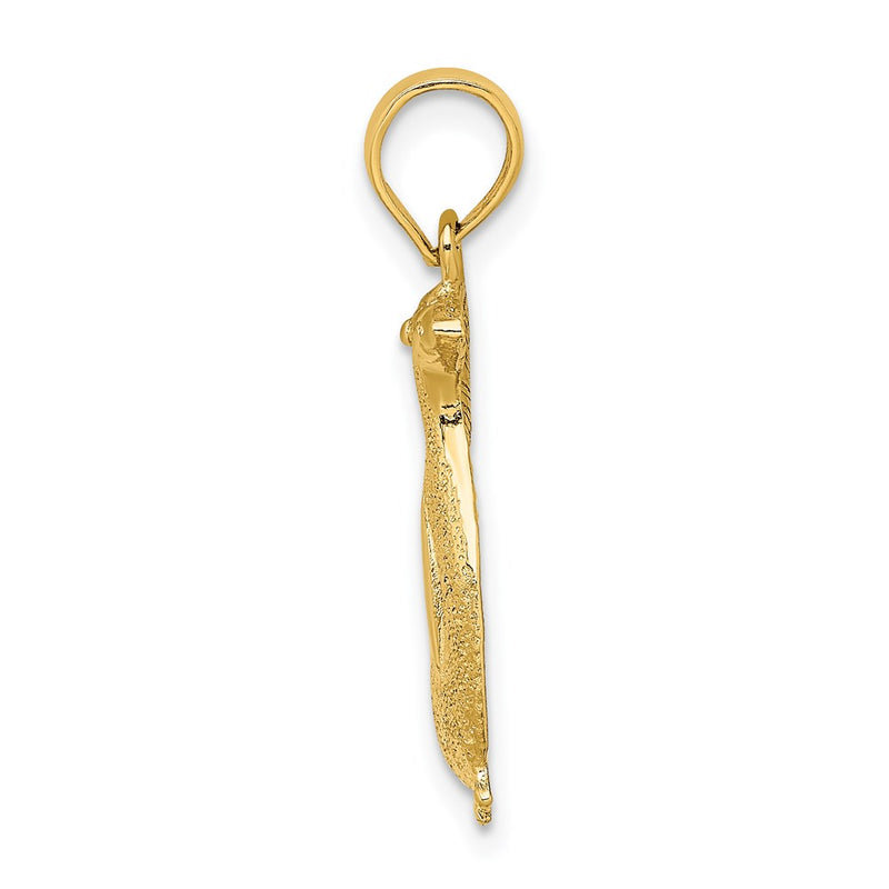 14k Yellow Gold 2-D Polished and Engraved Penguin Charm