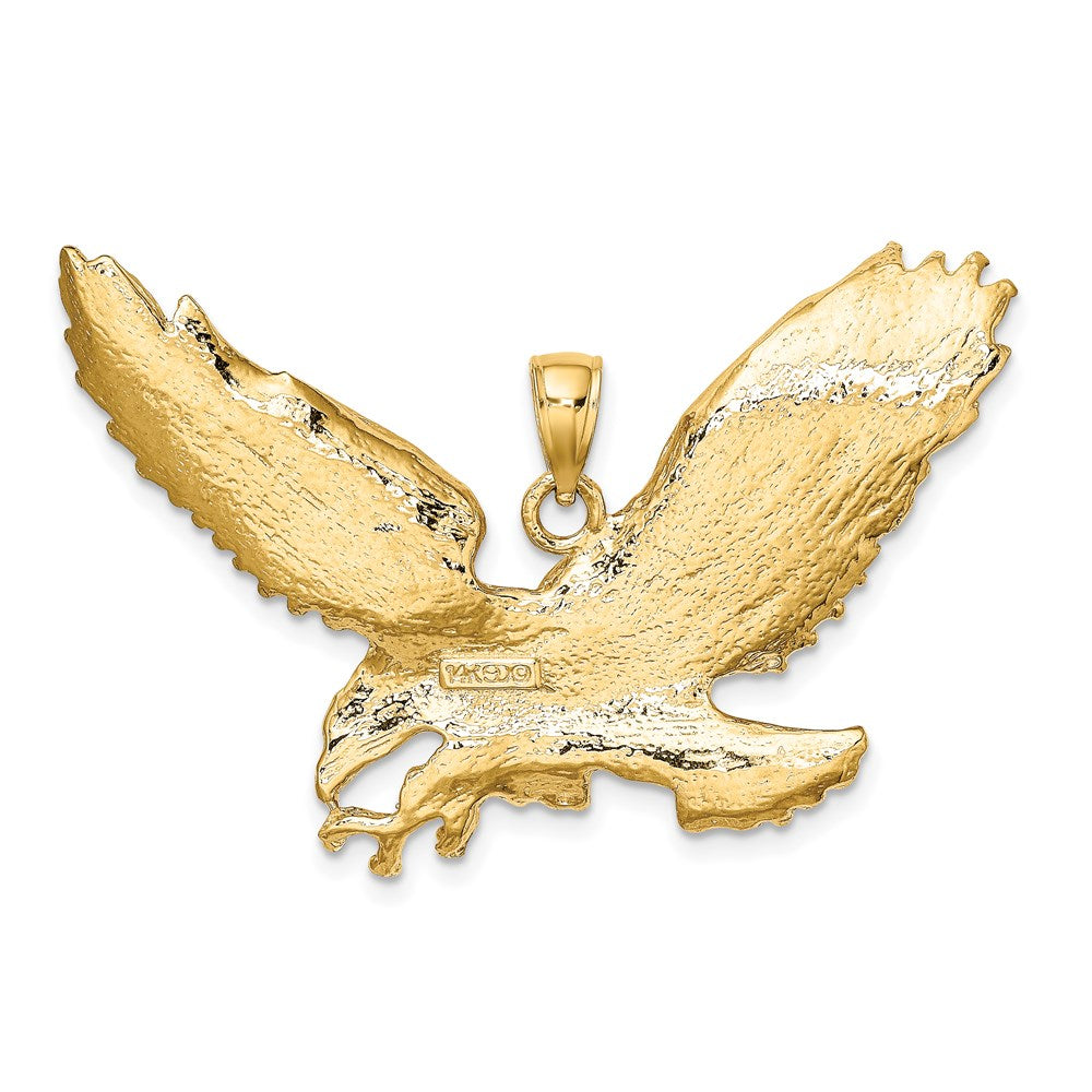 14k Yellow Gold Eagle w/Beak Touching Claws Charm