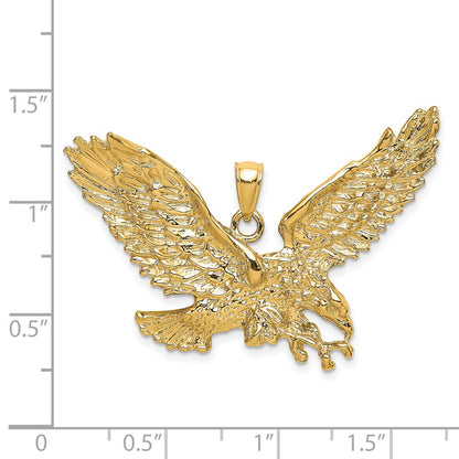 14k Yellow Gold Eagle w/Beak Touching Claws Charm