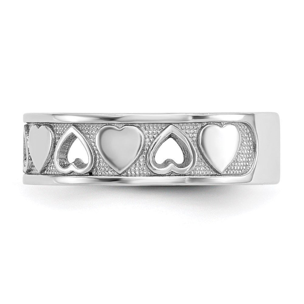 14k White Gold Heart Ring