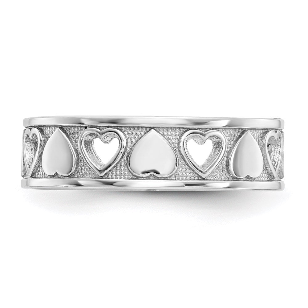 14k White Gold Heart Ring