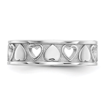 14k White Gold Heart Ring