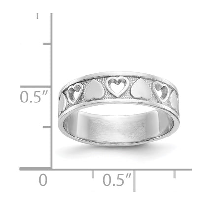 14k White Gold Heart Ring