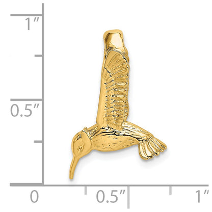 14k Yellow Gold 3-D Hummingbird Charm