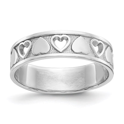 14k White Gold Heart Ring