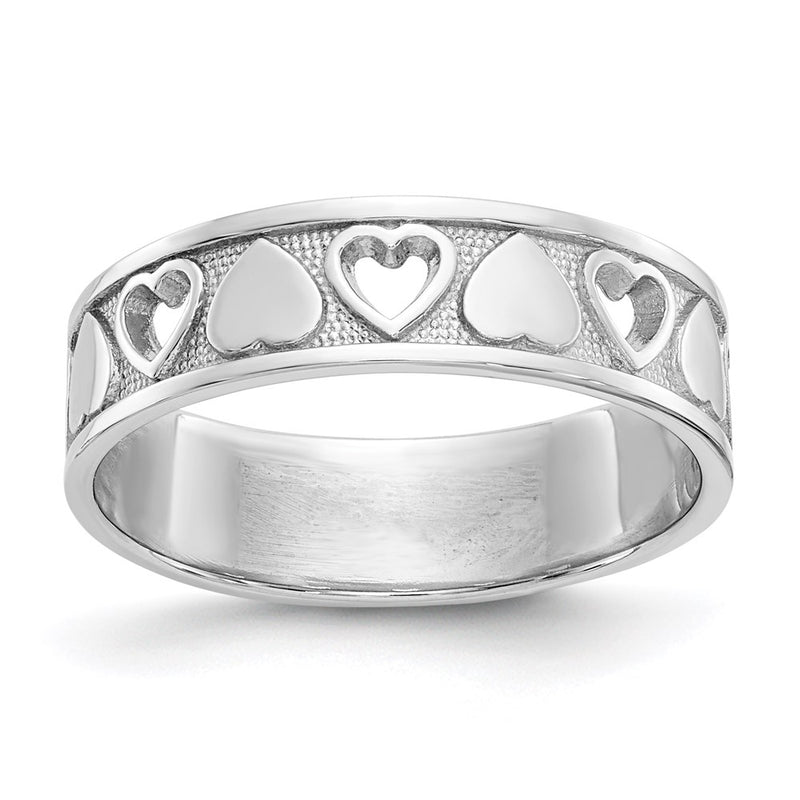 14k White Gold Heart Ring