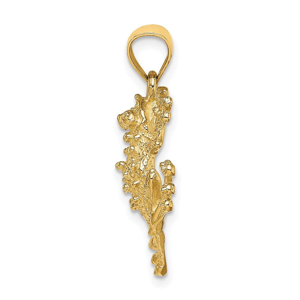 14k Yellow Gold 2-D Textured Frog Charm