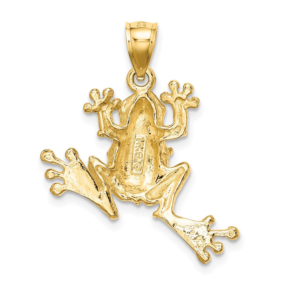 14k Yellow Gold 2-D Textured Frog Charm