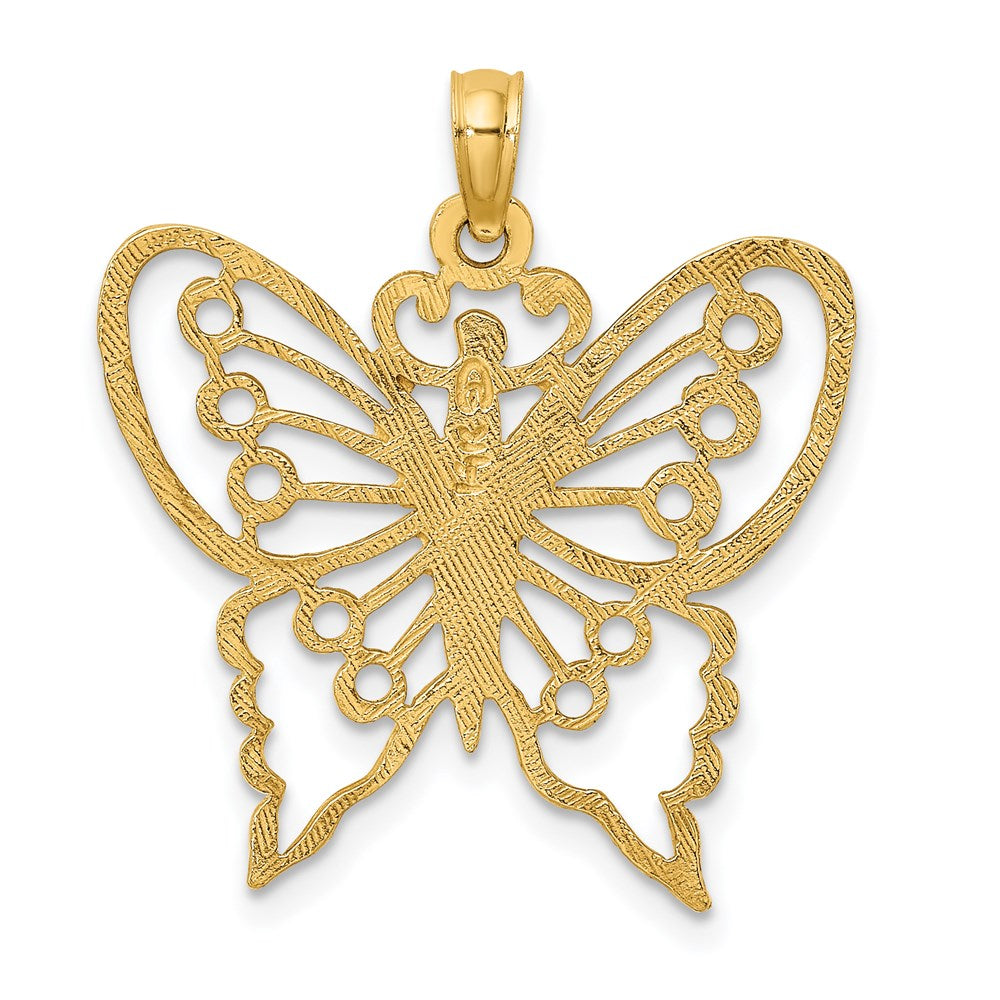 14k Yellow Gold Cut-Out Butterfly Charm