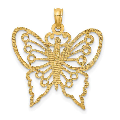 14k Yellow Gold Cut-Out Butterfly Charm