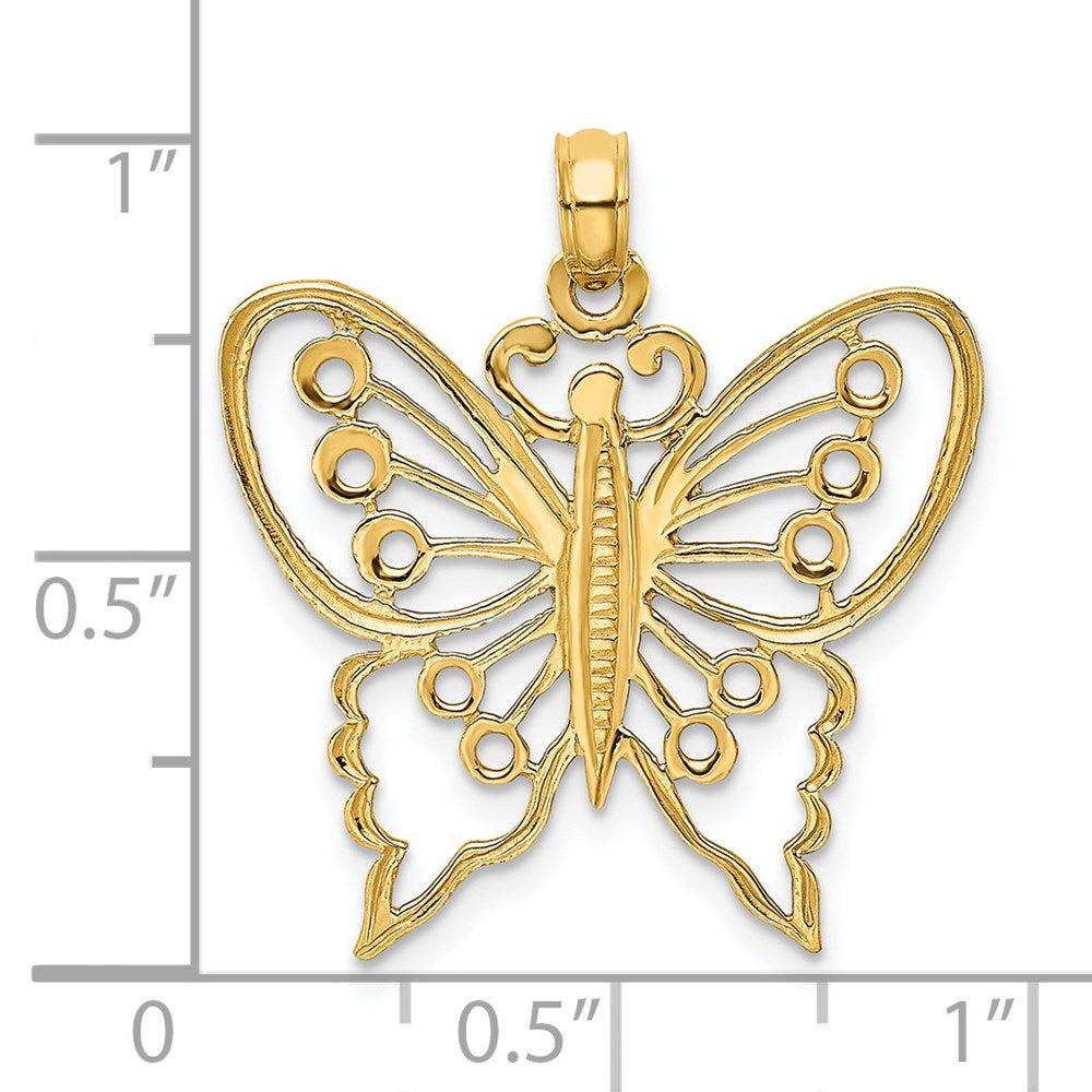 14k Yellow Gold Cut-Out Butterfly Charm