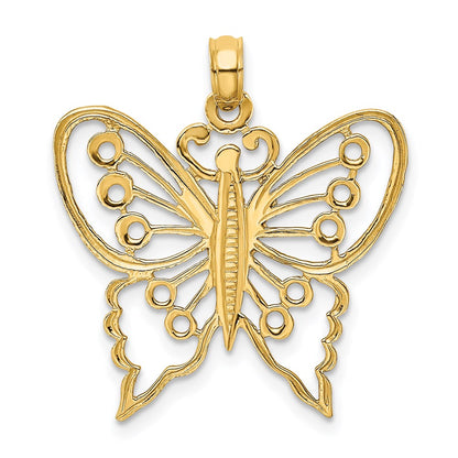 14k Yellow Gold Cut-Out Butterfly Charm
