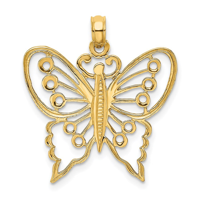 14k Yellow Gold Cut-Out Butterfly Charm