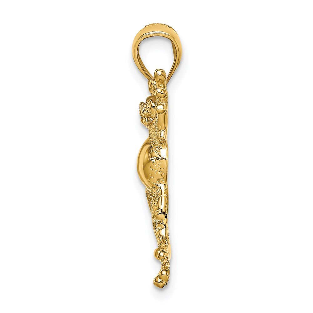 14k Yellow Gold 2-D Frog w/Pot Belly Charm