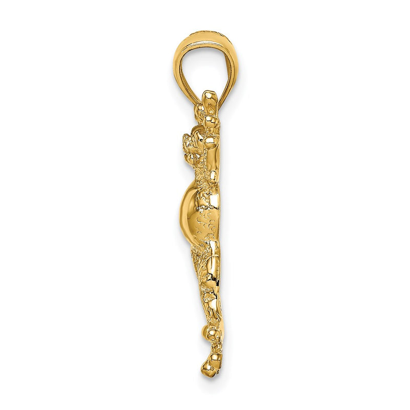 14k Yellow Gold 2-D Frog w/Pot Belly Charm